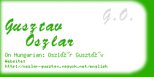 gusztav oszlar business card